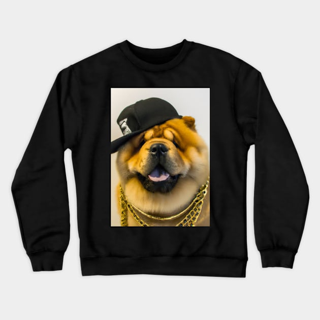 Cool Dog with Cap Crewneck Sweatshirt by maxcode